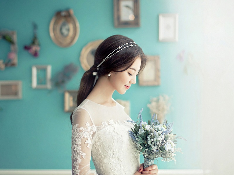 Váy cưới Hàn Quốc đơn giản  Đính nơ siêu dễ thương