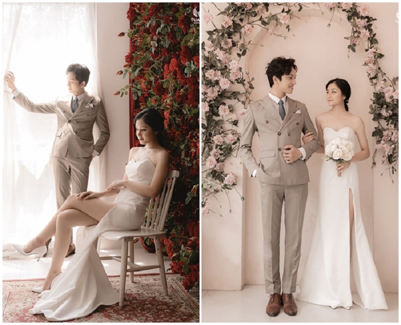 Chụp ảnh cưới phong cách đơn giản trong Studio  Nicole Bridal